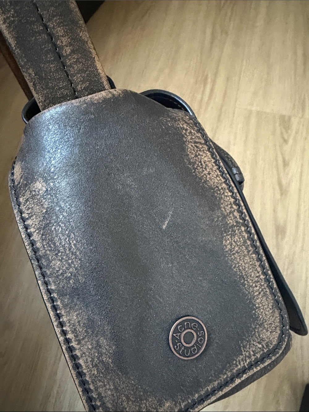 Acne Studios Multipocket Bow Cargo Brown Distressed Shoulder Bag - RARE 1st Ed! - Picture 8 of 14